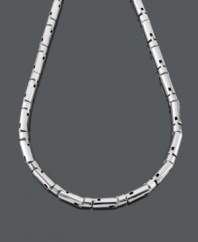 Take the edge off, or put it back on, with this bold design. Men's necklace crafted in stainless steel highlights a round link chain. Approximate length: 24 inches.