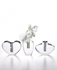 A little vase with a lot to love. Handcrafted in optic glass for superior clarity, the Aphrodite Heart bud vase by Design Ideas is a sweet way to display a single stem. A cute gift for brides and birthday girls.