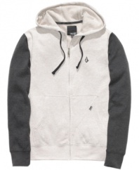 Bundle up without the bulk. This slim-fit hoodie from Volcom is the just-right style for the street.