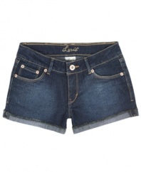 Country cutie. Rolled cuffs with fray detail give these denim short from Levi's a little bit of down-home flair.