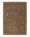Bring a bit of natural elegance home. The Ashton House collection sets new standards of richness with their opulent colors, European-inspired decorative motifs, and luxuriously textured wool pile. This rug features an intricate and playful tossed flower design in earth tones on a mossy green background. Surrounded by an ornate border.