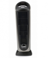 This tower heater powerfully pushes heat into the drafty nooks and crannies of every room, reaching the places that need warmth the most. Easy-to-use and convenient, this heater has a handy remote and 2 quiet comfort settings that bring your space up to the ideal temperature without ever making a peep. 3-month warranty. Model 751320.