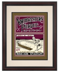 Boilermakers can get their football fix year-round with this framed program cover from the 1927 Purdue-Northwestern game. Vibrant colors restored, team spirit alive, it's an incredible find for die-hard fans.