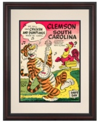 It's a winner! The Tigers kicked off the celebration early with this, now vividly restored, cover art from the 1960 Clemson-South Carolina football program. With team spirit like this, the Gamecocks never even had a chance.