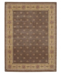 As a striking new addition to your home décor, this elegant rug will bring an inviting aesthetic to any room with its vines and blossoms in a gentle brown palette. Bearing the rich patina of premium-quality Opulon(tm) yarns, each rug boasts a densely woven and strikingly luxurious pile that's a pleasure to touch and admire. One-year warranty.