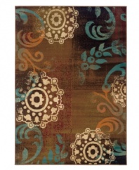 A little floral whimsy meets the vivid layering of color in this contemporary Gramercy area rug from Sphinx. Crafted of tough polypropylene for natural durability and effortless softness underfoot. (Clearance)