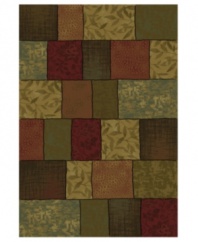 Modernize the look of your home with casual elegance. Muted shades of autumn inspire this St. Lawrence rug, rendered in colorblocked rust, deep green and dark chocolate hues. Leafy patterns and textures add unique beauty to this durably-crafted rug.
