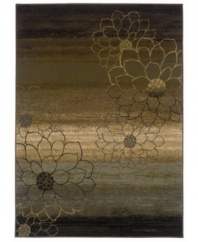 Grow your home with beautiful contemporary style! Bold florals unlike any other open skyward on this multi-hued ombre rug. Dark chocolate, sea green, and pale yellow shades are mixed with rich texture for a wonderfully unique result.