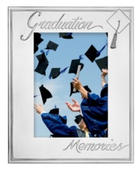 Remember how happy you looked in your cap and gown with this Best Wishes Graduation picture frame, crafted of polished silver plate from Lenox.  Qualifies for Rebate