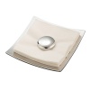 This ingenious and elegant Pebble Napkin Holder cradles napkins on a gently curved metal alloy bed, while the accompanying polishedpebble reins in errant napkins and keeps the aesthetic sleek.