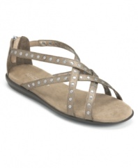 The Aerosoles Chlosing Time Sandals are a great choice day or night, thanks to their trendy gladiator-inspired straps, rocker-chic brushed studs and closed ankle.