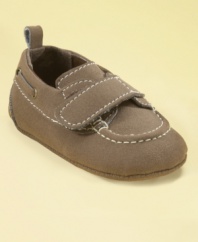 Even the littlest skipper needs stylish shoes! These faux-suede deck shoes from First Impressions are a perfect fit.
