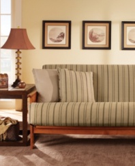 Enliven your living space with the bold look of Sure Fit's Colton Stripe futon cover. Ample 8 gussets will fit even the thickest mattress. Hidden zipper closure. Decorative pillow covers sold separately.