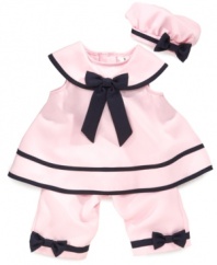 Anchors away! She'll be ready to take to the high seas in this adorable sailor set from Rare Editions.