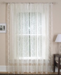 Sheer and stylish, the Kenya window panel takes you on a safari of style. An allover zebra print drapes beautifully and makes an eye-catching accent alone or layered. Unlined.
