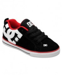 Quality kicks. Keep him moving in high gear with these comfy sneakers from DC Shoes.