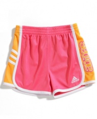 Activate her energy and get her moving with these bright, comfortable shorts from adidas.