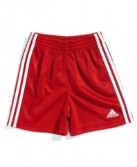 He'll stay comfortable no matter how long his play date is in these mesh shorts from adidas.