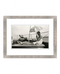 Vintage style for seaside homes, this Lauren Ralph Lauren print captures bathing beauties on the deck of a ship. A parasol, elegant swimwear and, of course, heels, complete the picture with true old-fashioned glamor.