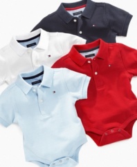 It's a breeze. Keeping him stylish and still easy to change is a snap with one of these bodysuits from Tommy Hilfiger.