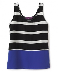 Stripes and colorblocks combine for a versatile casual look she'll love.