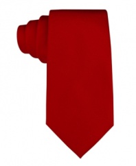 He can still look fashionable in his formal wear with this modern skinny-width solid tie from Tommy Hilfiger.  A little advertising executive in training!
