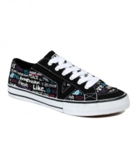 Say what's on your mind. The cute Tory sneakers by Vans are a totally classic shoe made even cooler with printed fabric.