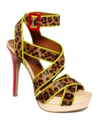 Leave them speechless. The Evangela platform sandals by Jessica Simpson take fierce fashion to a level all their own.