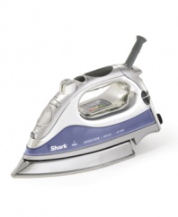 Take smooth to a whole new level with the most powerful steam iron around. Vertically or horizontally, the professional stainless steel soleplate glides effortlessly over virtually any fabric, while intelligent electronic controls maintain and inform you of actual and selected temperatures. One-year warranty. Model GI468.