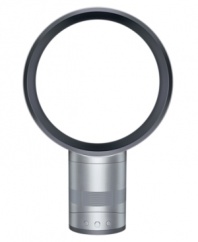 Small and unassuming, this table fan is bladeless, drawing in air and amplifying it up to 15 times for a smooth blast.  The Dyson fan delivers uninterrupted air, adjusting the airflow power for a precision circulation, and requires no clamping, pivoting on its own center of gravity. 2-year warranty.