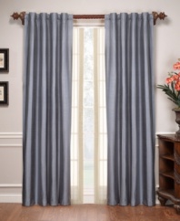 Your home is your castle with the silk Empress window panel. This pure silk dupioni drape comes in a range of royal hues for a look of grandeur. A poly-cotton lining and 100% cotton flannel interlining provide additional insulating properties to your window, helping keep cold air out in the winter and hot air out during the summer, as well as help reduce light penetration. (Clearance)