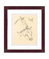 Expand on the classic equestrian theme of Lauren Ralph Lauren with the Horse's Heads art print. Sketched from the tip of the ears to as far as its snout, this handsome pony takes the lead in refined country settings.