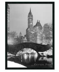 Bridge the gap between you and the Big Apple. Captured in classic black and white, this large Central Park art print gives your decor an urban edge. Its minimalist and eco-friendly black frame complements any setting.