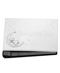 Let her shine. Cherish special moments in the Best Wishes Our Little Star photo album, featuring a silver-plated cover with an embossed bear in the moon. A cute gift for new parents, from Lenox. Qualifies for Rebate