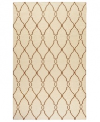Stunning in its simplicity, this artist-designed area rug from Surya brings a calming beauty to any area in your home. Interlocking lines crisscross against a soft ivory background, creating a chic lattice-like pattern that's stylishly simple.