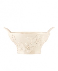 Teeming with fresh blooms in graceful ivory porcelain, the Floral Fields basket from Lenox has a serene, understated elegance. A charming centerpiece, perfect for holding flowers, potpourri or fruit.  Qualifies for Rebate