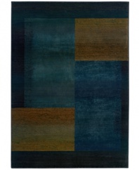 Dominated by soothing shades of blue, this Sphinx area rug utilizes cool blocks of textured color to deliver modern style to any home. Made from soft polypropylene for superb durability.