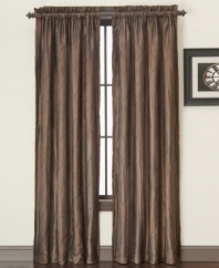 Drape your windows in regal elegance. The Natalie window panel offers an elegant ambiance with crushed taffeta embellished with subtle pintucks in an allover diamond pattern. Lined and interlined; slides easily onto most rods.