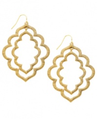 Remind yourself of sunny days. Like two cut-out clouds, Lauren by Ralph Lauren's Kashmir orbital earrings add a light and airy look. Crafted in gold tone mixed metal. Approximate drop length: 2-1/4 inches. Approximate drop width: 1-1/2 inches.