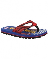 Climb to the top! He may not be able to scale walls, but he'll stay comfortable and active as long as he's in these lightweight Spider-Man sandals from Stride Rite.