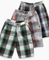What's the alternative? These plaid shorts from DC Shoes are the perfect solution when he wants something different for his warm-weather wear.
