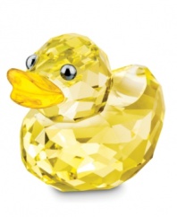 A grownup version of bathtime's beloved rubber duckie, the Sunny Sandy figurine shines in Swarovksi crystal with sparkling faceted cuts and a happy yellow hue.