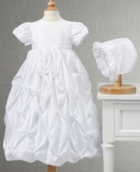 Your beautiful girl needs a dress to match for such a special occasion. She'll look priceless in this christening gown from Lauren Madison.