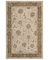 Elaborately beautiful, this mist rug from Nourison's Heritage Hall collection displays stunning detail in a traditional floral motif. Hard twist wool yarns are specially dyed to achieve a vintage patina, resulting in a look that's timelessly elegant.