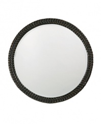 Reflect on the past with the antique-inspired Amelia mirror from Howard Elliot. Featuring braided texture and a glossy black and bronze finish for a look of rich elegance.