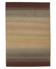 This accent rug will enhance any room. Blurring the line between basic and basically beautiful, the Generations Collection features 36 rich hues in all. From somber amber tones to soothing hazel, this design takes understated style to new lengths. Cross-woven in stain-resistant polypropylene for long wear.