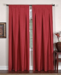 The Imperial window panel gives your room a stately appeal with its silk-like sheen, fabric-covered buttons and inverted pleats. Fully lined.