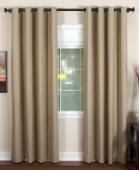 Oversized and richly hued, this substantial linen window panels is sure to make a dramatic impression in any room. Grommets make it easy to adjust panel to create the perfect lighting and drape.