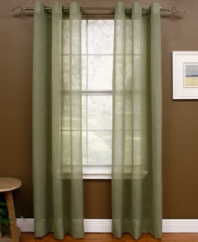 Sheer elegance. Semi-sheer crushed voile makes for beautiful draping and allows natural light to filter in, while brushed nickel grommets finish the look with classic style.