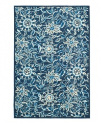 An intricate design of vintage-inspired French textiles, the Marseille Floral area rug presents heirloom tradition for the modern home. Hand-tufted to bring out refined detail in lush woven wool pile, creating sleek, home style from Lauren by Ralph Lauren.